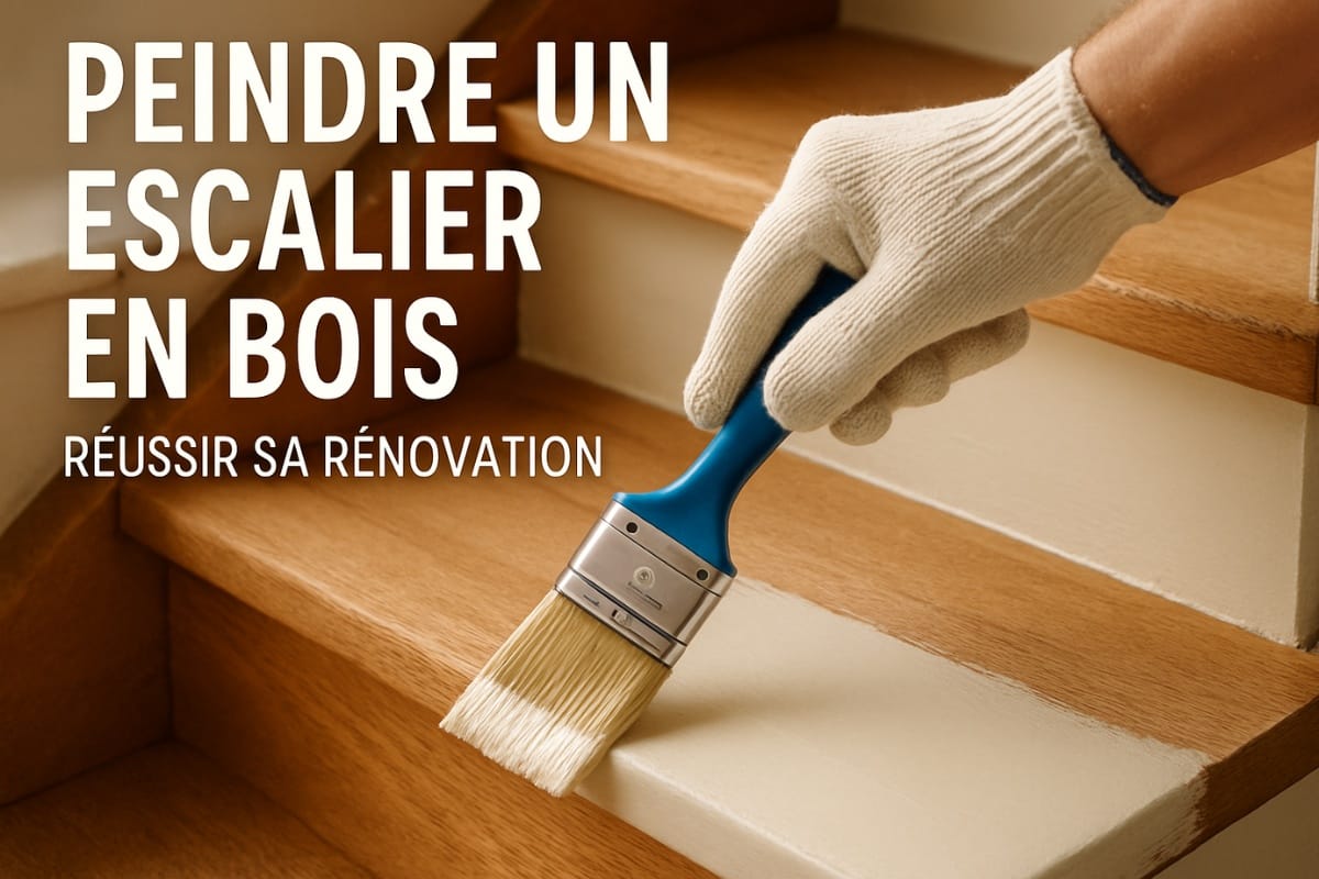 Image illustrant une personne peindre un escalier en bois
