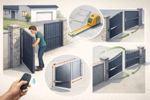 illustration d'une comparaison de systèmes de motorisation de portail battant