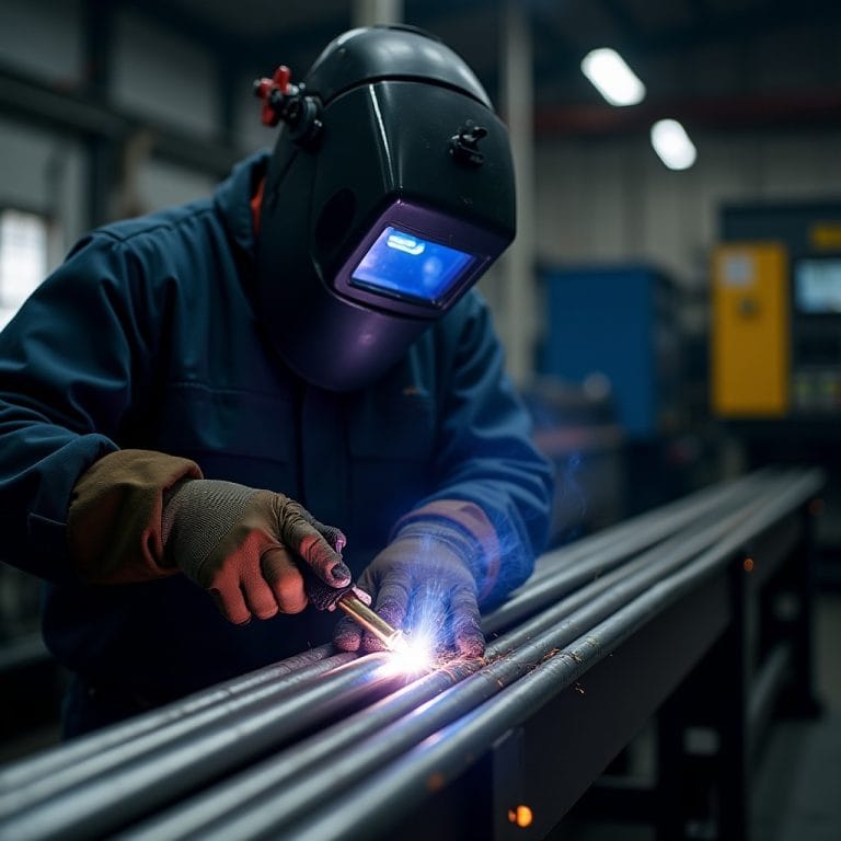 Soudure TIG sur garde-corps inox