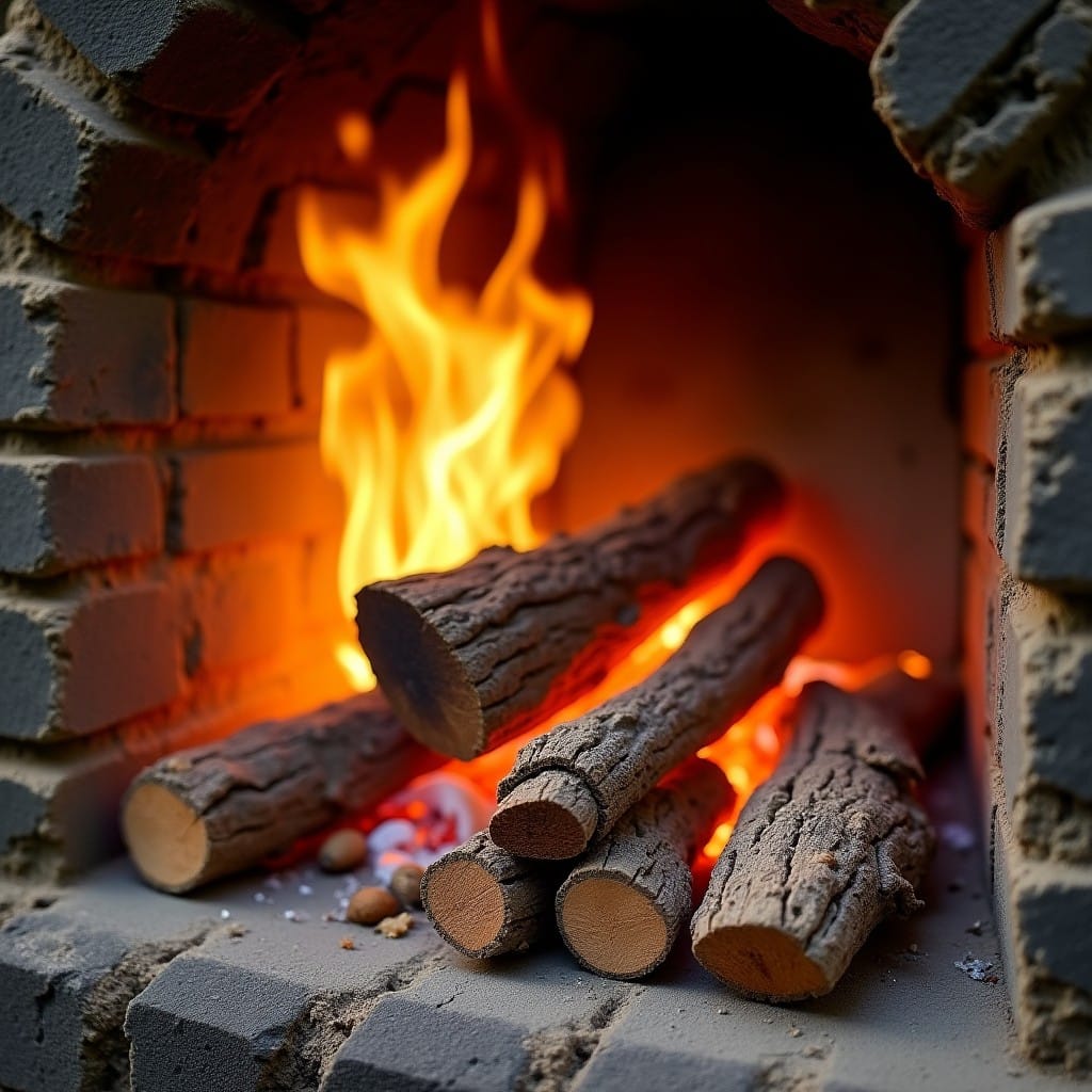 Stère de bois de chauffage, bûches de chêne empilées