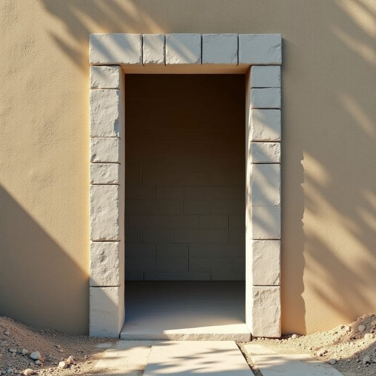 Jambage en pierre de taille encadrant une ouverture de porte