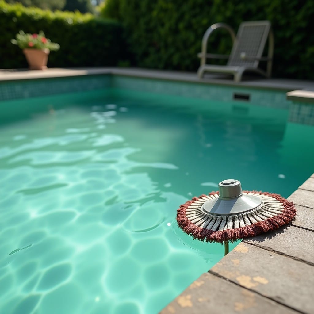 Eau de piscine verte envahie par les algues