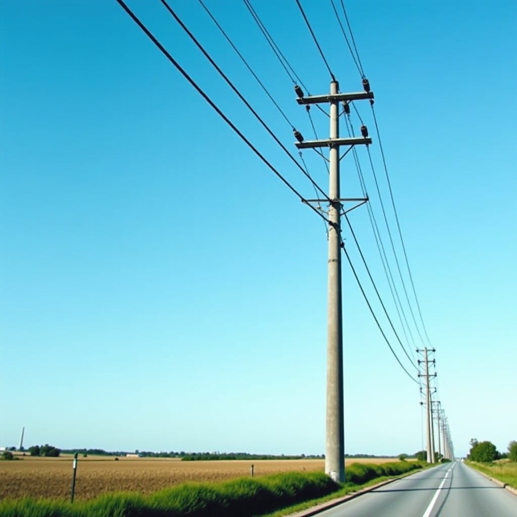 Poteau électrique béton réseau distribution Enedis