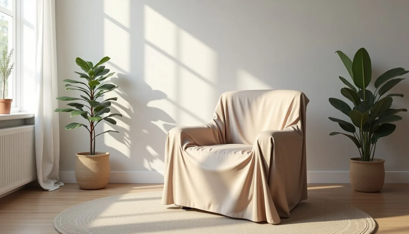 Fauteuil scandinave habillé d'une housse amovible