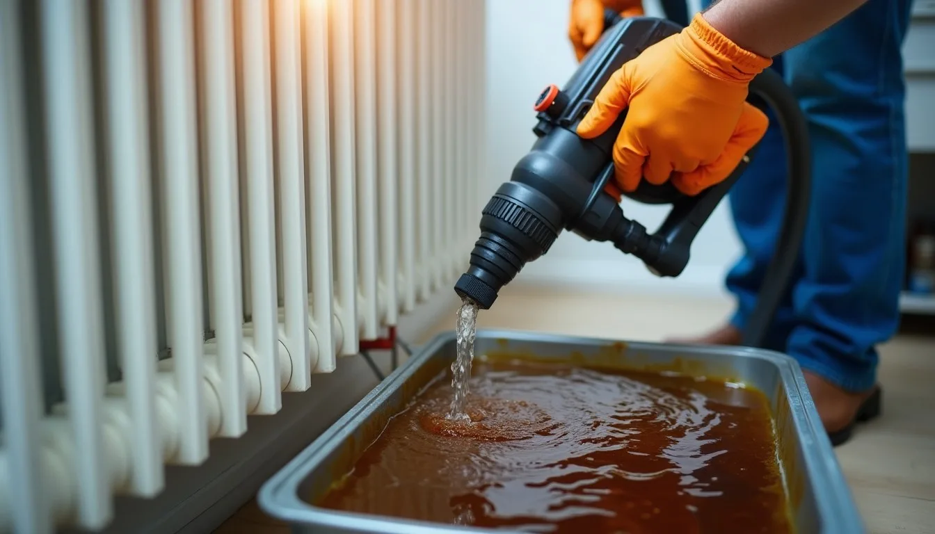 Désembouage d'un radiateur de chauffage central